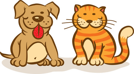 cat and dog vector