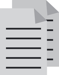 Documents with bent corner symbol in black Vector Image