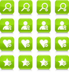 green additional sign square icon web button vector image