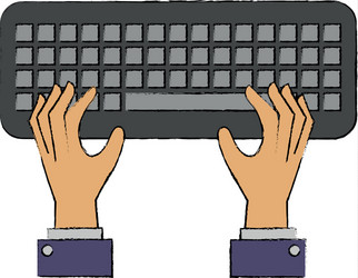 Hands user with keyboard vector