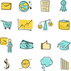 isolated line web icons set vector image