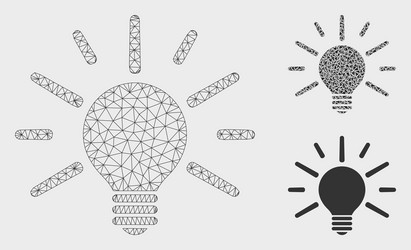 light bulb mesh 2d model and triangle vector image