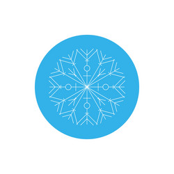 linear icon of a snowflake happy new year vector image