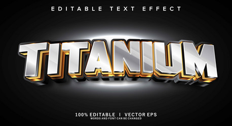 titanium 3d text effect with modern style design vector image