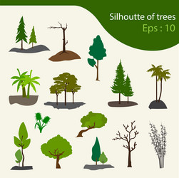 Tree Set - Botanical Collection vector image