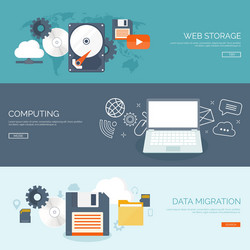 flat cloud computing vector