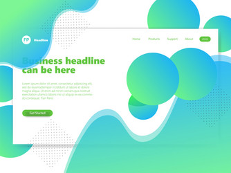 landing page template with gradient modern webpage vector image