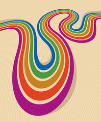 retro style abstract background with curve lines vector image