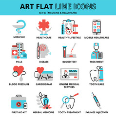 set medicine and healthcare icons vector