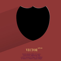 shield protection flat modern web button with long vector image