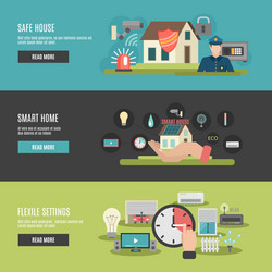 Smart home concept flat icon poster Royalty Free Vector
