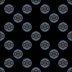 world round earth globe seamless pattern in thin vector image