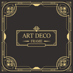 Art Deco Border & Frame Template Vector Image