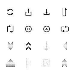 black arrows icon set pointers for navigation vector image