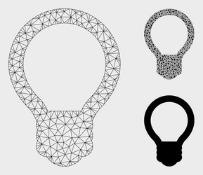 light bulb mesh 2d model and triangle vector image