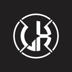 lx logo monogram with four part circle slash vector image