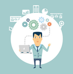 programmer working at a computer vector image