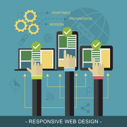 responsive website design with technological vector image