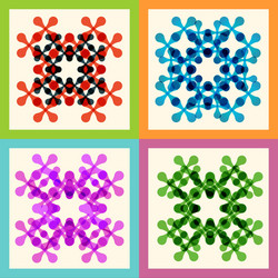 Set color molecule pattern eps vector