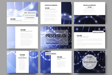 set of 9 templates for presentation slides vector image