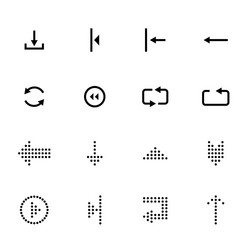 black arrows icon set pointers for navigation vector image