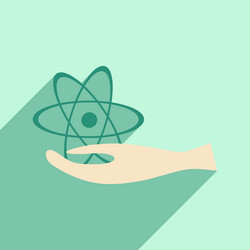 flat with shadow icon and mobile application atom vector image