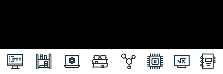 nerd line icons linear set quality vector image
