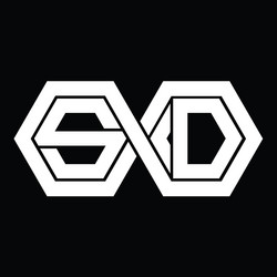 Sd logo monogram big alphabet design template Vector Image