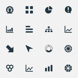 set of simple icons element vector