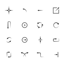 black arrows icon set pointers for navigation vector image