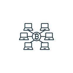 Blockchain network icon monochrome simple sign vector