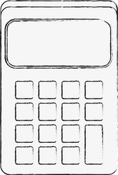 calculator with blank screen and keys icon image vector image