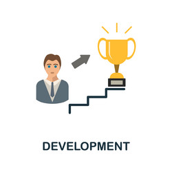 Development flat icon colored element sign from vector