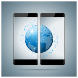 global network communication and connection vector image