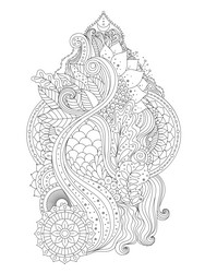 Indian Floral Henna Pattern Vector Image