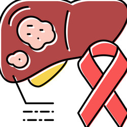 Liver cancer color icon vector