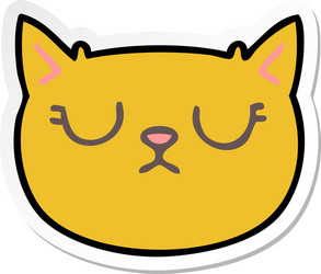 sticker of a quirky hand drawn cartoon crying cat vector