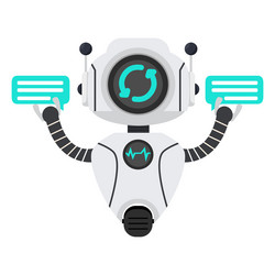 Talking Robot Speech Bubbles - AI Character vector image