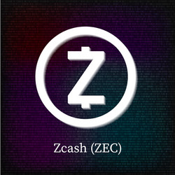 zcash symbol on dark binary code background vector image