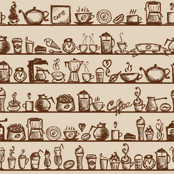 Coffee Background - Seamless Pattern vector image