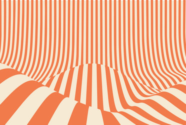 groovy waves pattern in orange and beige creating vector image