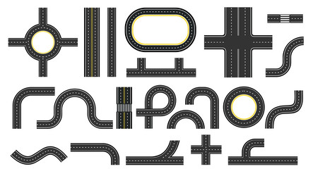 Roadway Elements - Top View vector image