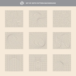 set of dots pattern wave background rough texture vector