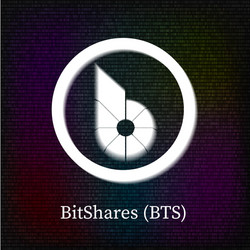 bitshares symbol on dark binary code background vector image
