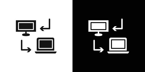 data synchronization icon flat set outline vector image