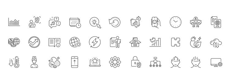 execute calendar and recovery data line icons vector image