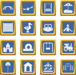 playground icons set blue vector image