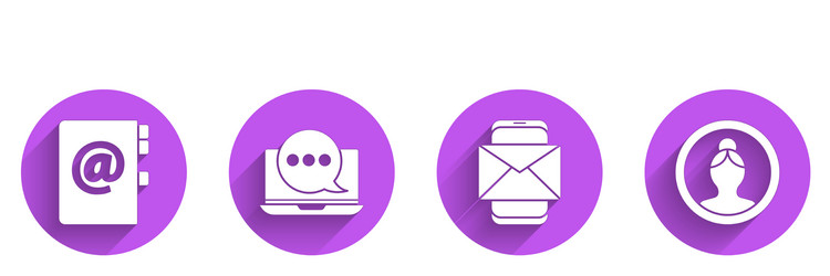 set address book chat messages notification vector image