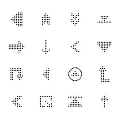 black arrows icon set pointers for navigation vector image