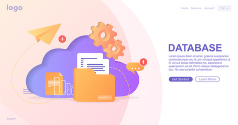 database with cloud server vector image